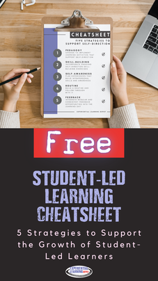 Free student-led learning cheat sheet and workbook that you can use as one way to embrace the applications of AI in education. Student-led learning squashes a lot of the concerns associated with AI in classrooms.