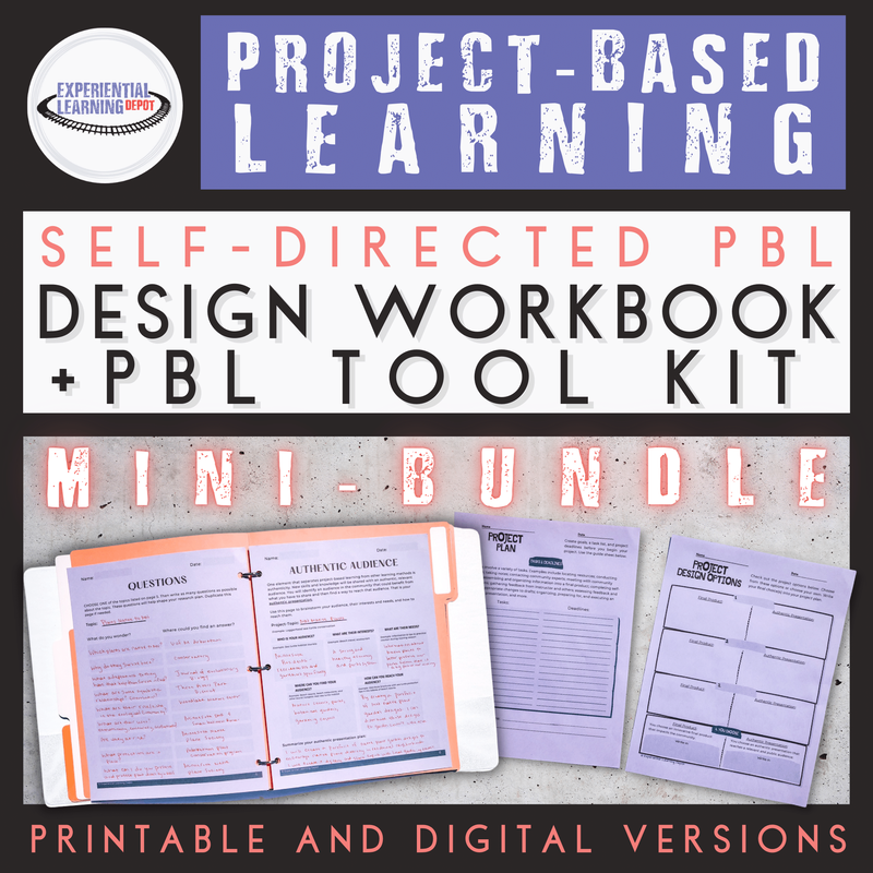 High school student-led project-based learning mini kit, which includes guiding materials for planning and delivering authentic presentations.