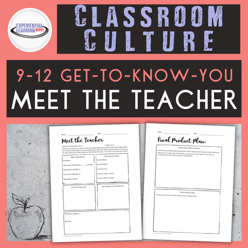 Creating classroom culture activity: Meet the teacher