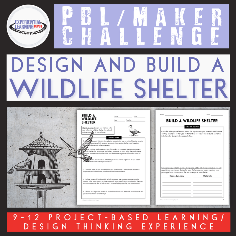 Design thinking example: design and build a wildlife shelter