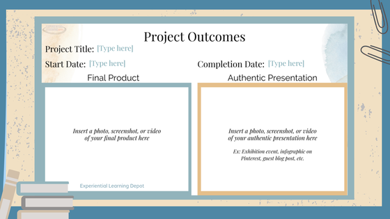 Project-based learning assessment portfolio where students demonstrate project-based learning rubrics, reflections, and more.