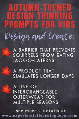 Design thinking example prompts for autumn products.