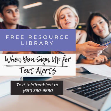 Image to sign up for text alerts that gives subscribers access to my free resource library. These resources directly relate to the project-based learning examples included in this post.