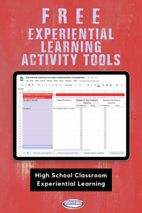 Free experiential learning activity tools for classroom high school teachers