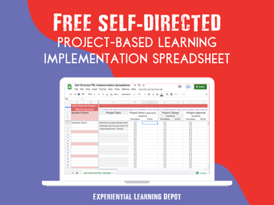 self-directed project-based learning planning spreadsheet