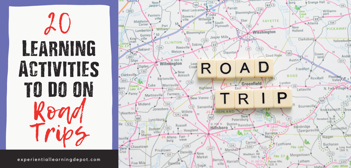 Educational travel learning activities for road trips blog post feature image