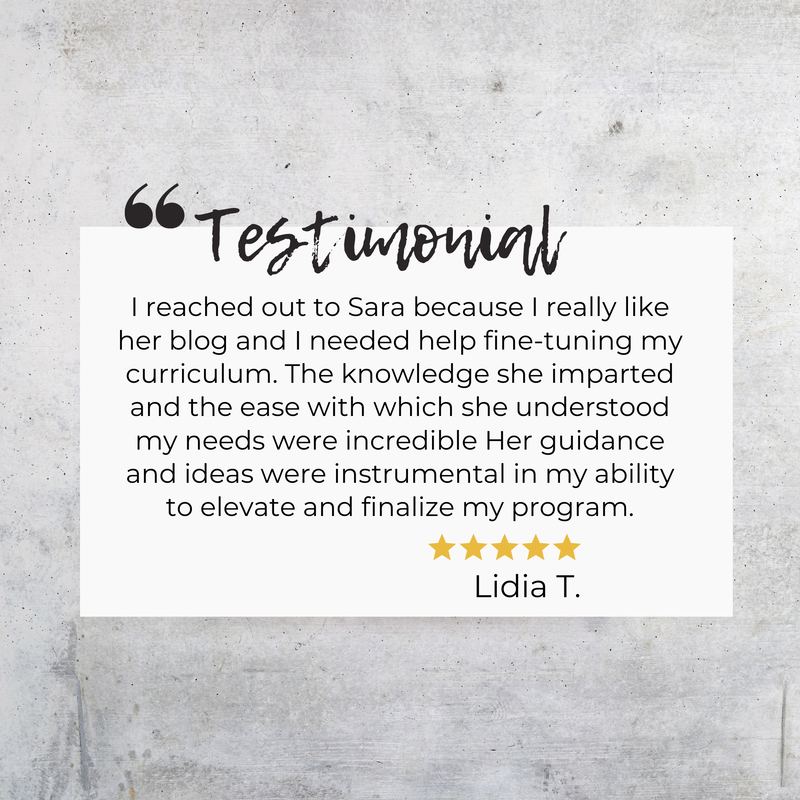 Experiential learning and example testimonial specifically related to a consulting session.