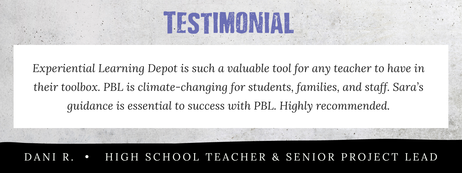 Experiential learning coaching example of working with a high school teacher to fine-tune her senior project experience.