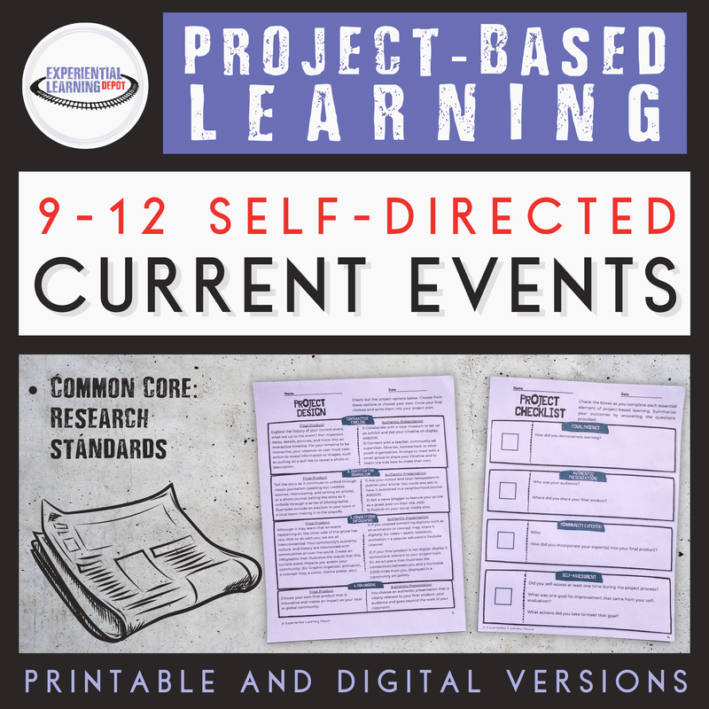 Project based learning experience around current events is a great worksheet alternative