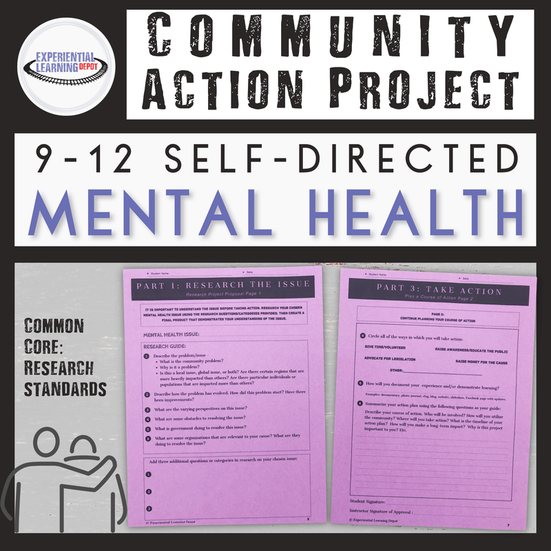 Community Action Projects Tool Kit on the topic of mental health - Project-Based Learning and Service-Learning for High School Students.