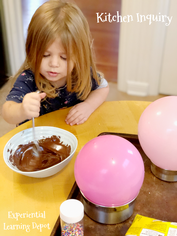 Making chocolate bowls using balloons is a super fun and easy kitchen science experiment idea.