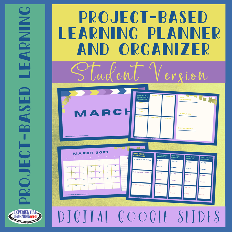project-based learning digital planner and organizer student version for self-directed high school project-based learning