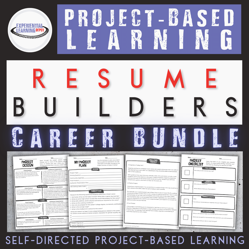 Project-based summer school class resume builders for students.