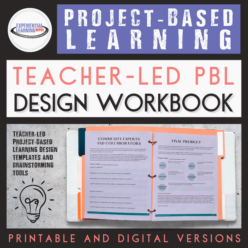Project-based summer school class teacher workbook for building PBL project experiences.