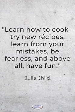 Easy kitchen science experiment ideas blog post quote from Julia Child