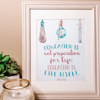 Free experiential learning classroom decor john dewey poster