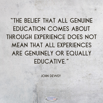 Experiential learning experiences blog post john dewey quote