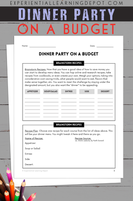 Health project: Dinner party on a budget