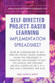 Self directed PBL implementation spreadsheet for project based learning challenges