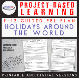Holidays Around the World project-based learning resource for high schools students, perfect experiential learning activities for the holidays
