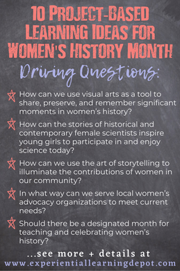 women's history project based learning driving question ideas