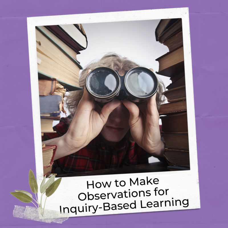 How observations lead to questions for inquiry-based learning experiences.