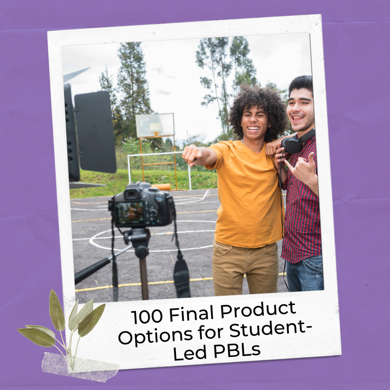 100 final product ideas to add to a PBL driving question