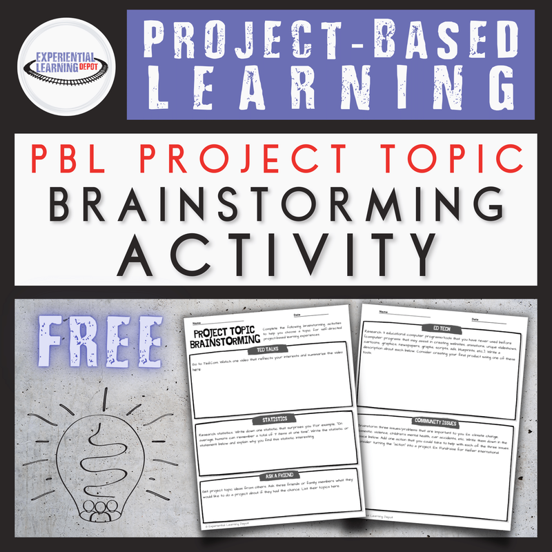Free student-led project-based learning topic brainstorming activity