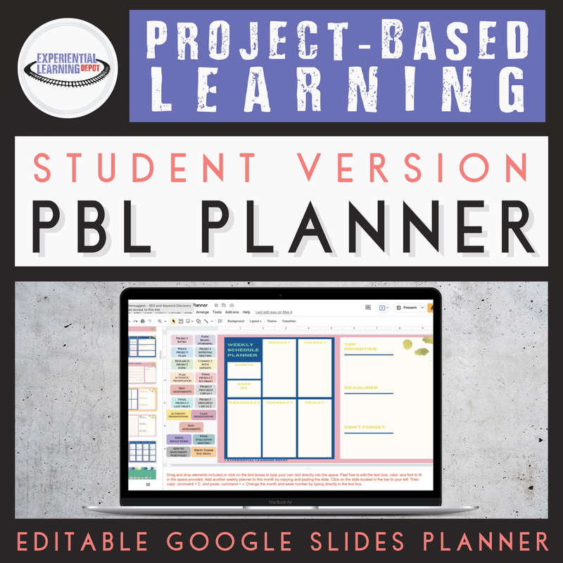 Project based learning project planner for students